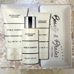 MERLE NORMAN Skintelligent Boxed Gift Set w/ Cleanser, Toner, Moisturizer & Tray